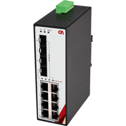 Switch przemysłowy Ethernet niezarządzalny, Gigabit, 12 portów, 4 SFP, EGU-1204-SFP