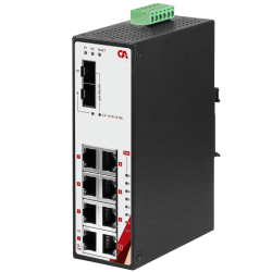 Switch przemysłowy Ethernet niezarządzalny PoE+, 10 portów, Gigabit, 2 SFP, 12-55VDC, PGU-1002-SFP-24