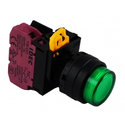 Przycisk podświetlany LED 24 AC/DC, monostabilny, wysoki, zielony, 1 NC, YW1L-M2E01Q4G