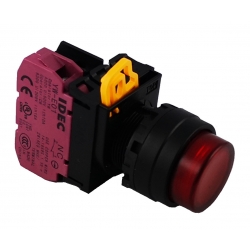 Przycisk podświetlany LED 24 AC/DC, monostabilny, wysoki, czerwony, 1 NC, YW1L-M2E01Q4R
