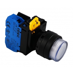 Przycisk podświetlany LED 24 AC/DC, monostabilny, wysoki, biały, 1 NO, YW1L-M2E10Q4PW